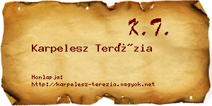 Karpelesz Terézia névjegykártya
